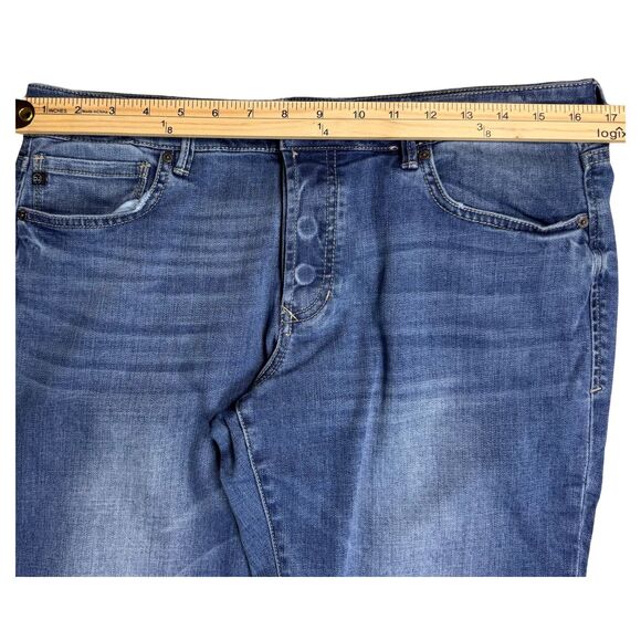 Dear John Womens Jeans Erin Slim Straight Raw Hem Blue Sz 30 Distressed Grunge - Picture 4 of 9